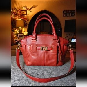 Tignanello Red Genuine Leather Handbag